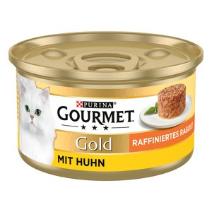 60x85g Gourmet Gold Rafinált ragu csirke nedves macskatáp 48+12 ingyen