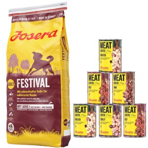 15kg Josera Festival száraz kutyatáp+6x400g Meatlovers Pure mix nedves kutyatáp ingyen