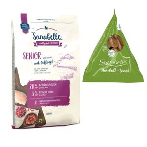 10kg Sanabelle Senior száraz macskatáp+12x20g Sanabelle Hairball macskasnack ingyen