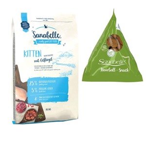 10kg Sanabelle Kitten száraz macskatáp+12x20g Sanabelle Hairball macskasnack ingyen