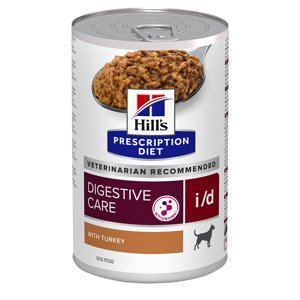 12x360g Hill's Prescription Diet 10+2 ingyen! nedves kutyatáp - i/d Digestive Care pulyka