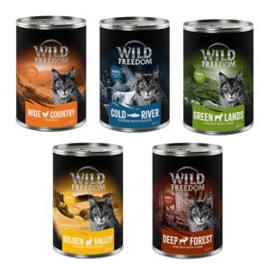 24x400g Wild Freedom Adult vegyes csomag I (2x csirke, 1x-1x vad, nyúl, bárány, tőkehal) száraz macskatáp rendkívüli árengedménnyel