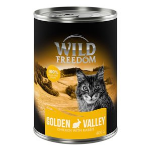 24x400g Wild Freedom Adult Golden Valley - nyúl & csirke száraz macskatáp rendkívüli árengedménnyel