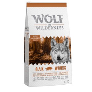 2x12kg gabonamentes Wolf of Wilderness rendkívüli kedvezménnyel! száraz kutyatáp- Oak Woods - vaddisznó