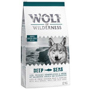 2x12kg gabonamentes Wolf of Wilderness rendkívüli kedvezménnyel! száraz kutyatáp- Deap Seas - hering