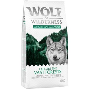 2x12kg gabonamentes Wolf of Wilderness rendkívüli kedvezménnyel! száraz kutyatáp- Explore The Vast Forests - csirke (Weight Management)