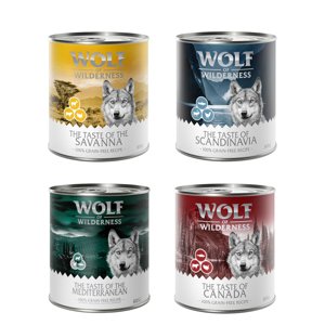 24x800g Wolf of Wilderness rendkívüli kedvezménnyel nedves kutyatáp- The Taste Of Mix (Canada, Scandinavia, Mediterranean, Savanna)