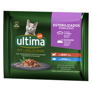96x85g Ultima Cat Sterilized Marha & tonhal nedves macskatáp 86+10 ingyen