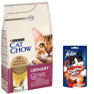 1,5kg Purina Cat Chow száraz macskatáp+60g Felix Knabbermix macskasnack ingyen