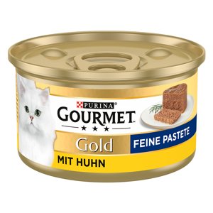 48x85g Gourmet Gold Paté csirke nedves macskatáp 36+12 ingyen akcióban