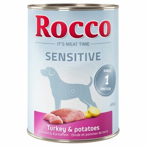 6x400g Rocco Sensitive Pulyka & burgonya (gabonamentes) nedves kutyatáp 5+1 ingyen akcióban