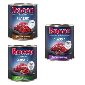 24x800g Rocco Classic nedves kutyatáp Vad-mix: marha/vad, marha/rénszarvas, marha/vaddisznó 15% árengedménnyel!