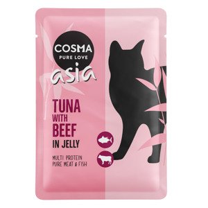 30x100g Cosma Asia tonhal & marha nedves macskatáp 24+6 ingyen