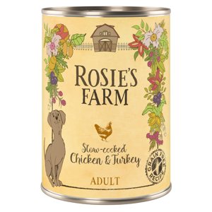6x400g Rosie's Farm Adult csirke & pulyka nedves kutyatáp 10% kedvezménnyel