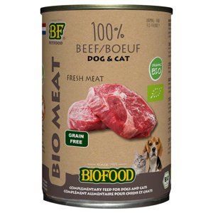 12x400g Biofood Organic marha táplálékkiegészítő eledel kutyáknak, macskáknak
