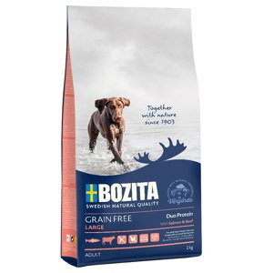 2kg Bozita Grain Free Salmon & Beef for Large Dogs Száraz kutyatáp nagytestű kutyák számára