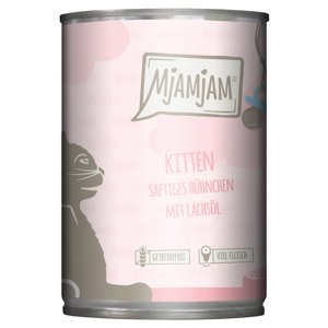 24x400g MjAMjAM Kitten gazdaságos csomag nedves macskaeledel - Szaftos csirke lazacolajjal
