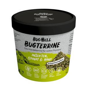 8x100g BugBell BugTerrine Adult rovarok, spenót & kender nedves kutyatáp