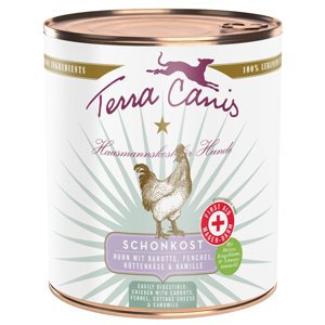 6x800g Terra Canis First Aid Gentle Food Csirke sárgarépával nedves kutyatáp