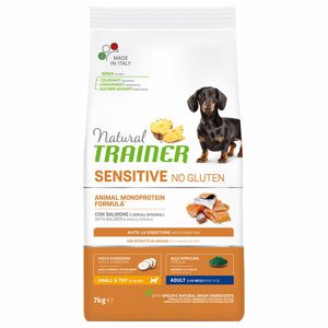 2x7kg Natural Trainer Sensitive No Gluten Adult Small lazac száraz kutyatáp