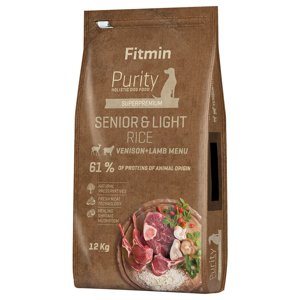 2x12kg Fitmin Senior & Light rizs, szarvas & bárány száraz kutyatáp