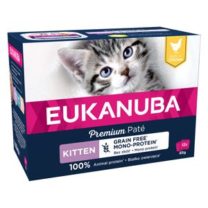 12x85g Eukanuba Grain Free Kitten nedves macskatáp - csirke