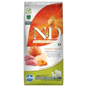 Farmina N&D Grain Free Pumpkin Adult Medium & Maxi vaddisznóval és almával - Economy csomag: 2 x 12 kg