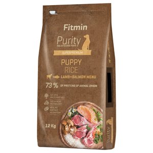 12kg Fitmin Purity Puppy rizs, bárány & lazac száraz kutyatáp