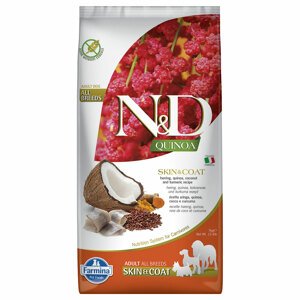7kg N&D Quinoa Adult Skin & Coat heringgel és kurkumával Farmina száraz kutyatáp
