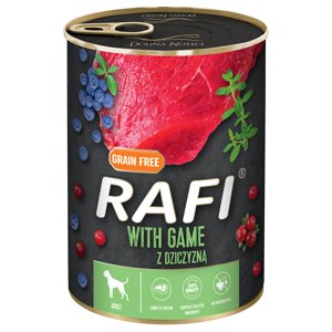 24x400g Rafi Adult Szarvas, fekete- & vörös áfonya nedves kutyatáp