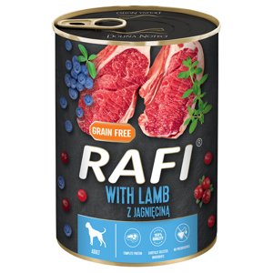 24x400g Rafi Adult Bárány, fekete- & vörös áfonya nedves kutyatáp