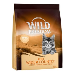 3x400g Wild Freedom Kitten Wide Country - szárnyas száraz macskatáp 2+1 ingyen akcióban