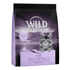 3x400g Wild Freedom Kitten Wild Hills - kacsa száraz macskatáp 2+1 ingyen akcióban