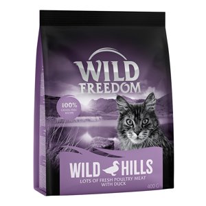 3x400g Wild Freedom Wild Hills- kacsa száraz macskatáp 2+1 ingyen akcióban