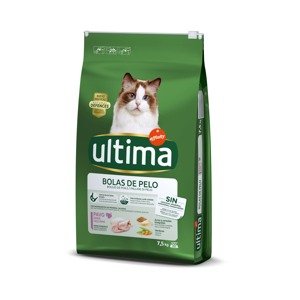 2x7,5kg Ultima Cat Hairball pulyka & rizs száraz macskatáp 10% kedvezménnyel