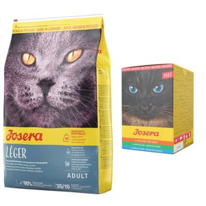10kg Josera Léger száraz macskatáp+6x70g Josera Filet nedvestáp 3 változattal ingyen