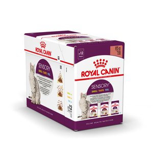 48x85g Royal Canin Sensory szószban vegyes csomag nedves macskatáp 36+12 ingyen