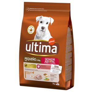 2x3kg Ultima Mini Senior csirke száraz kutyatáp 10% kedvezménnyel