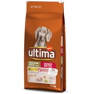 2x12kg Ultima Medium / Maxi Senior csirke száraz kutyatáp 10% kedvezménnyel