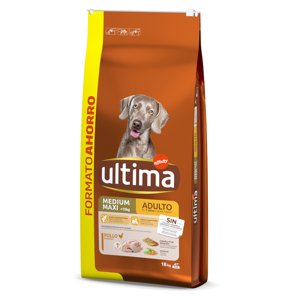 2x18kg Ultima Medium / Maxi Adult csirke & rizs száraz kutyatáp 10% kedvezménnyel