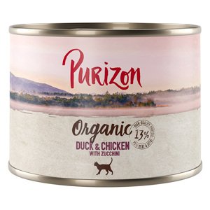20+4 ingyen! 24 x 200 g Purizon Organic - Kacsa, csirke & cukkini