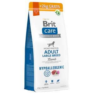 14kg Brit Care száraz kutyatáp 12 kg + 2 kg ingyen - Hypoallergenic Adult Large Breed Lamb & Rice