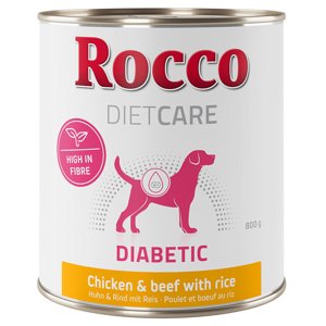 12x800g Rocco Diet Care Diabetic csirke, marha & rizs nedves kutyatáp