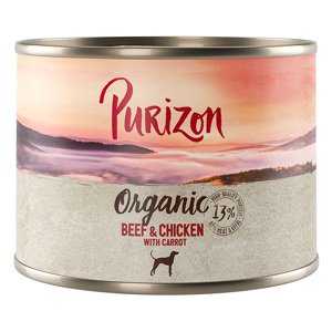 6x200g Purizon Organic Marha, csirke & sárgarépa nedves kutyatáp 15% árengedménnyel
