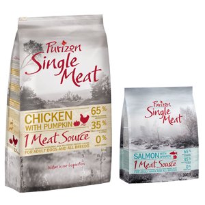 12kg Purizon Single Meat Adult csirke & tök gabonamentes száraz kutyatáp+300g Purizon Single Meat Adult lazac & spenót száraz kutyatáp ingyen