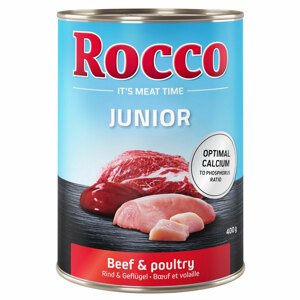 6x400 g Rocco Junior Marha & szárnyas nedves kutyatáp 10% árengedménnyel