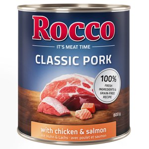 6x800g Rocco Classic Pork Csirke & lazac nedves kutyatáp