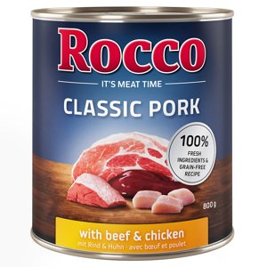 6x800g Rocco Classic Pork Marha & csirke nedves kutyatáp