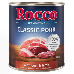 6x800g Rocco Classic Pork Marha & bárány nedves kutyatáp