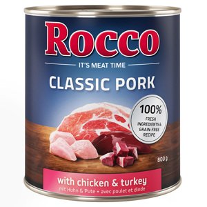 6x800g Rocco Classic Pork Csirke & pulyka nedves kutyatáp